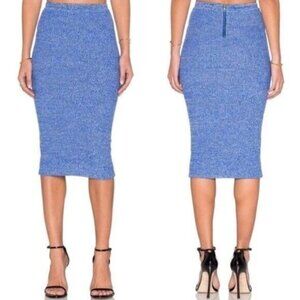 Alice + Olivia Solange Blue Knit Pencil Skirt Size XS